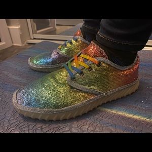 Custom Rainbow Sequin Sneakers